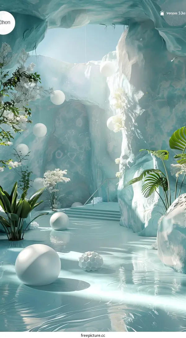 Abstract Ice Cave Landscape Design