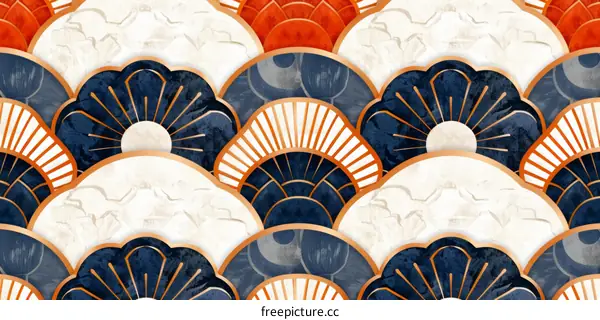 Japanese style retro fan pattern background