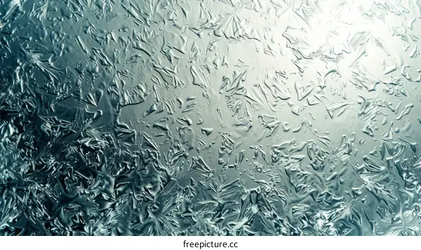Ice crystals on a frozen window