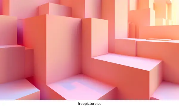 Abstract Pink Geometric Shapes 3D Render