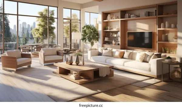 Bright and Airy Living Room With Modern Furnishings