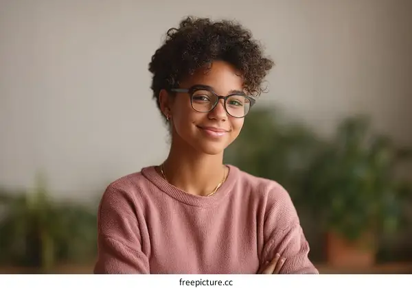 Portrait of a Young Woman with Glasses