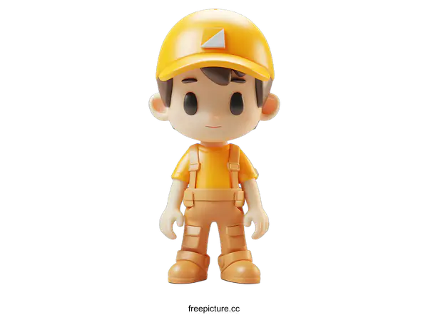 [Transparent Background PNG]3d construction worker character