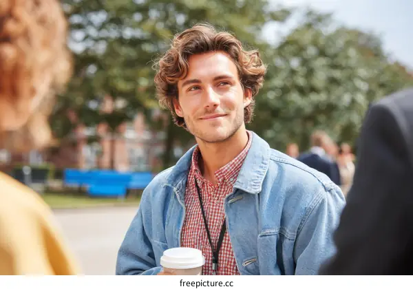 Outdoor Casual Conversation Between Two People