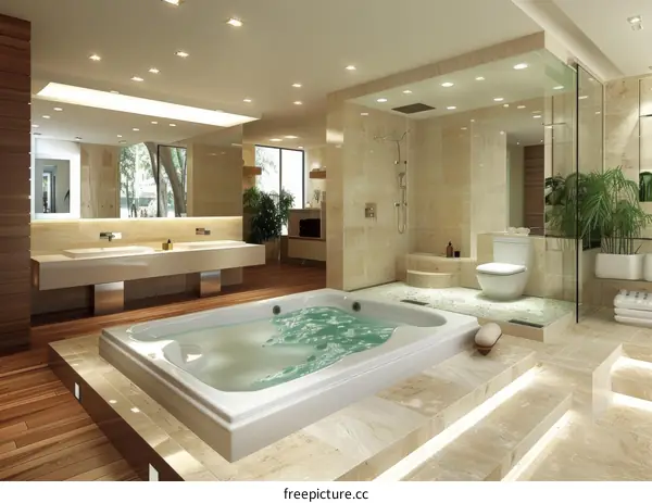 Modern Luxury Bathroom with Jacuzzi