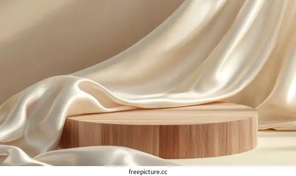 Elegant Cream Satin Drapery Display Stand