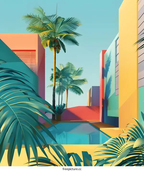 Tropical Summer Minimalist Illustration