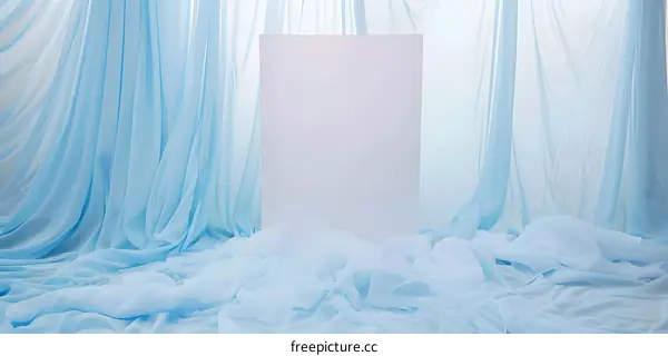 Blue Fabric Background with White Panel