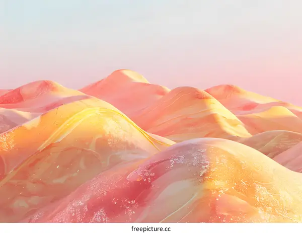 Abstract Landscape With Pink and Yellow Hills