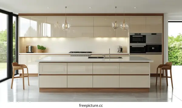Modern Beige Kitchen Interior Design