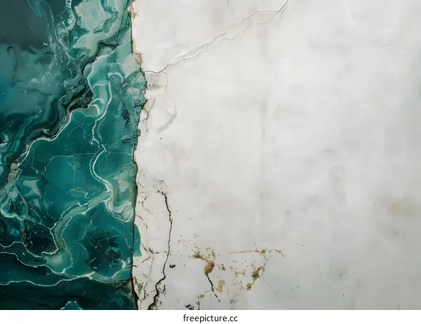 Abstract Green and White Concrete Wall Texture