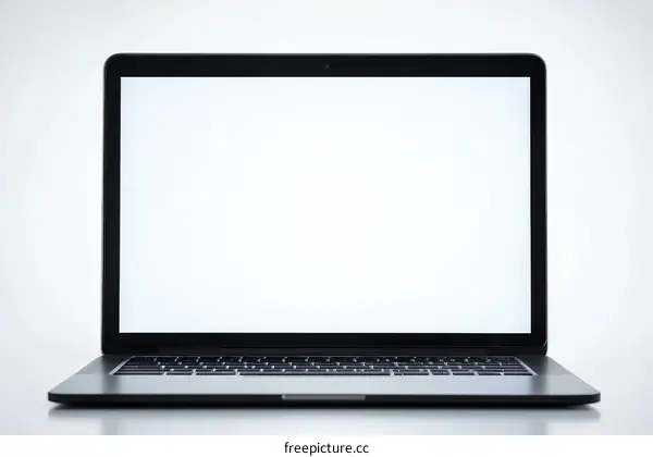Modern Laptop with Blank Screen