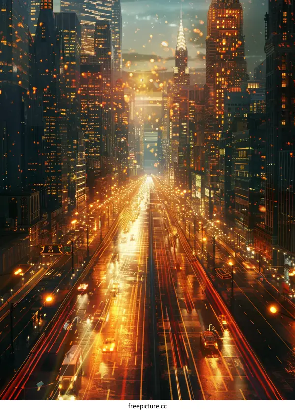 Timelapse of New York City at night