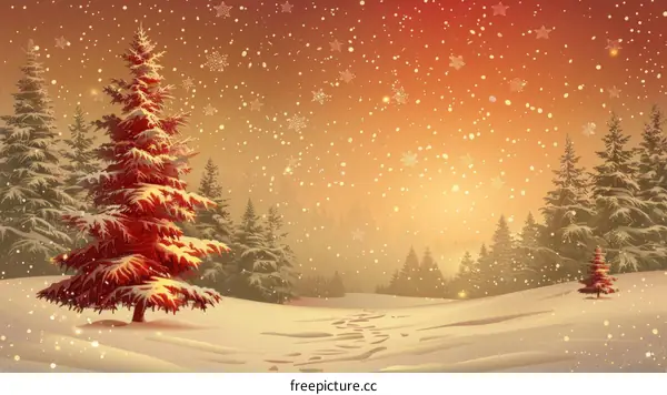 Christmas Snow Scene Illustration