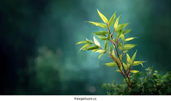 Fresh Bamboo Leaves in Soft Focus