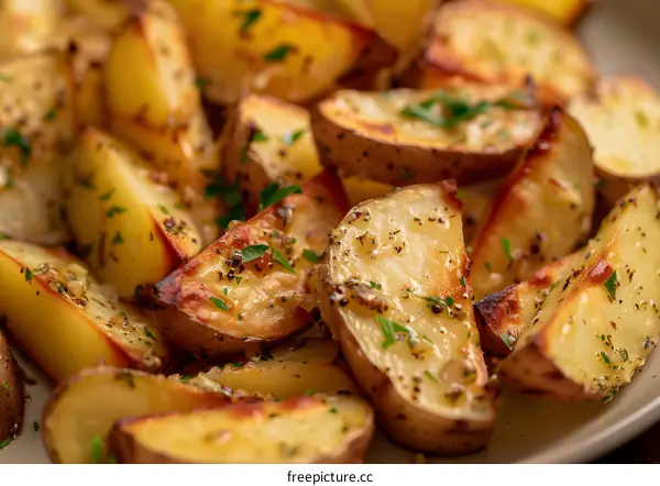 Roasted Potato Wedges with Herbs and Garlic