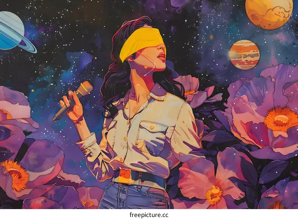Cosmic Serenade Woman Singing