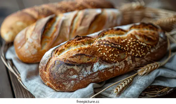 Whole Loaf of Bread Ready to Be Sliced