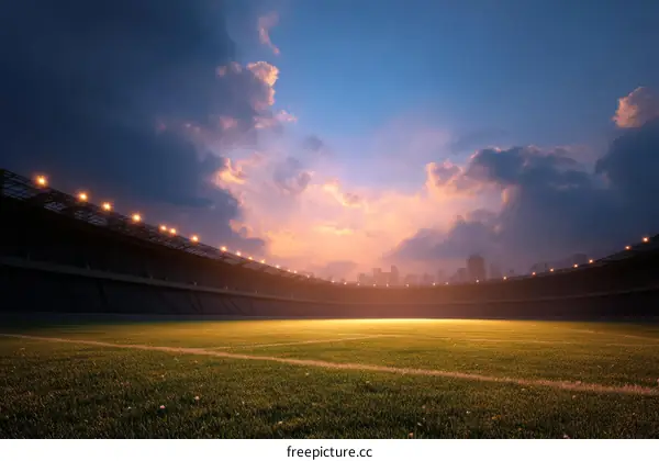 Empty Stadium at Sunset Sport Arena