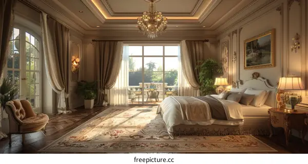 European-style luxury bedroom