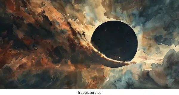 Black Hole Watercolor Artwork