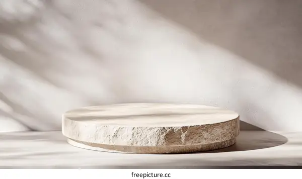 Beige Stone Round Display Platform