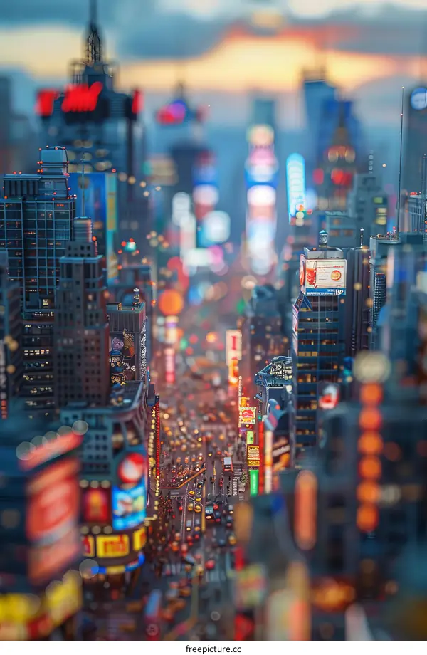 Nighttime Midtown Manhattan Cityscape Illustration