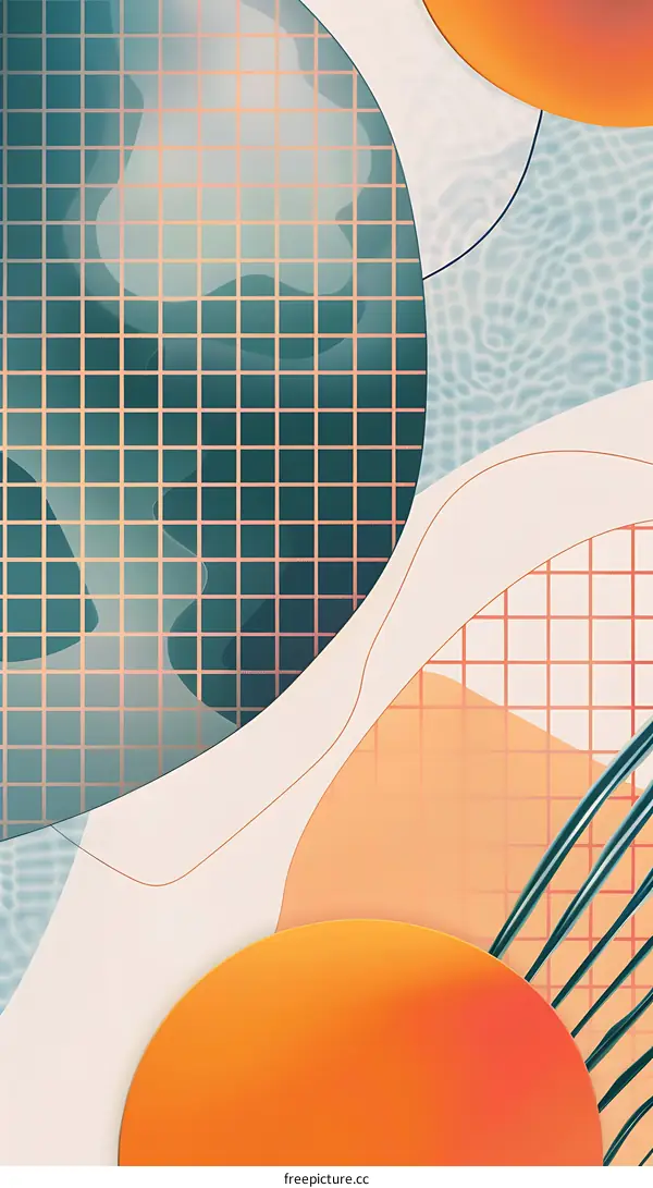 Abstract Geometric Background with Orange and Green Colors