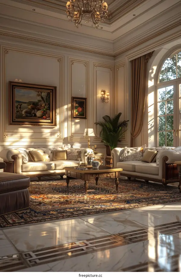 A Luxurious Traditional Living Room Design