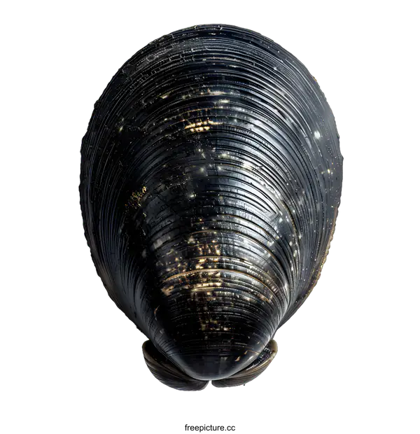 [Transparent Background PNG]black seashell clam closeup
