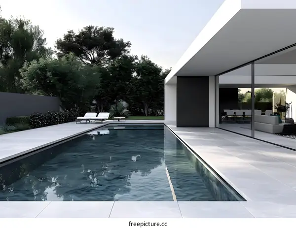 Modern Minimalist Home Exterior Design With Swimming Pool
