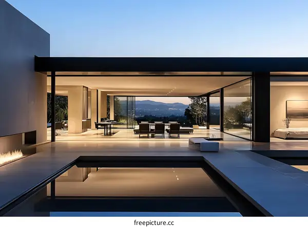 Modern Minimalist House With Pool And View