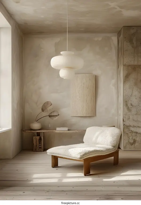 Minimalist Interior Design with  Beige and White Color Scheme