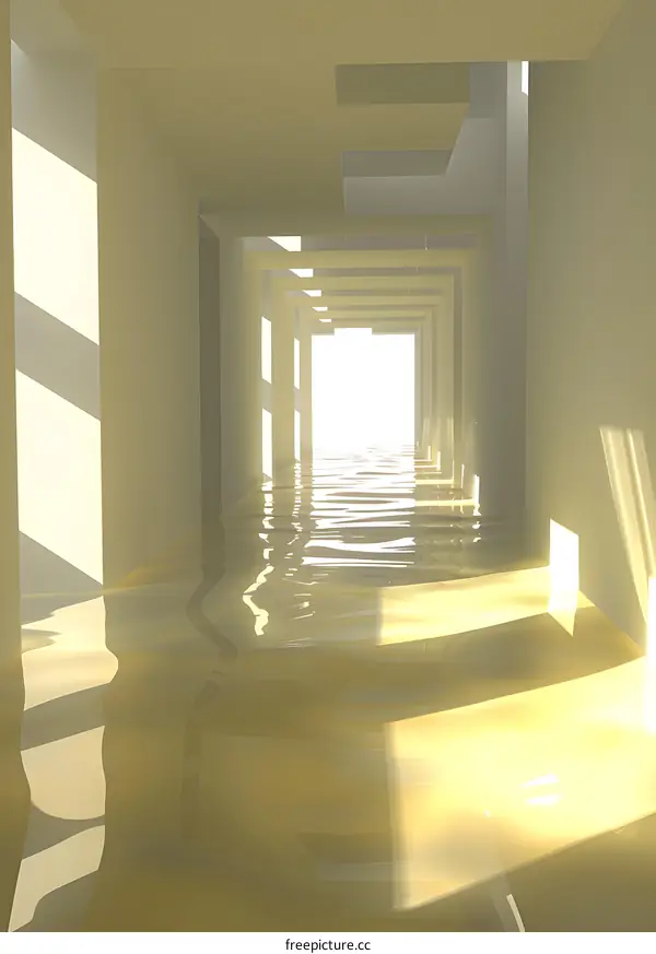Flooded Hallway With Light
