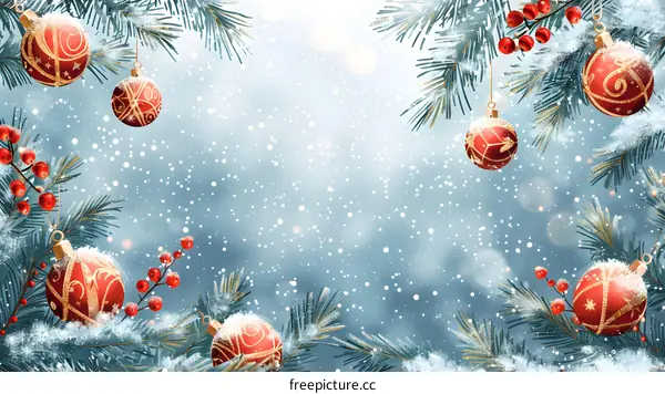 Christmas tree branches decorated for Christmas