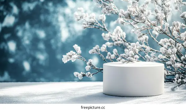 Winter Snow Scene Display Podium