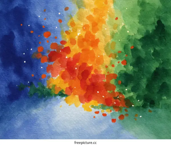 Abstract Watercolor Paint Splatter Art