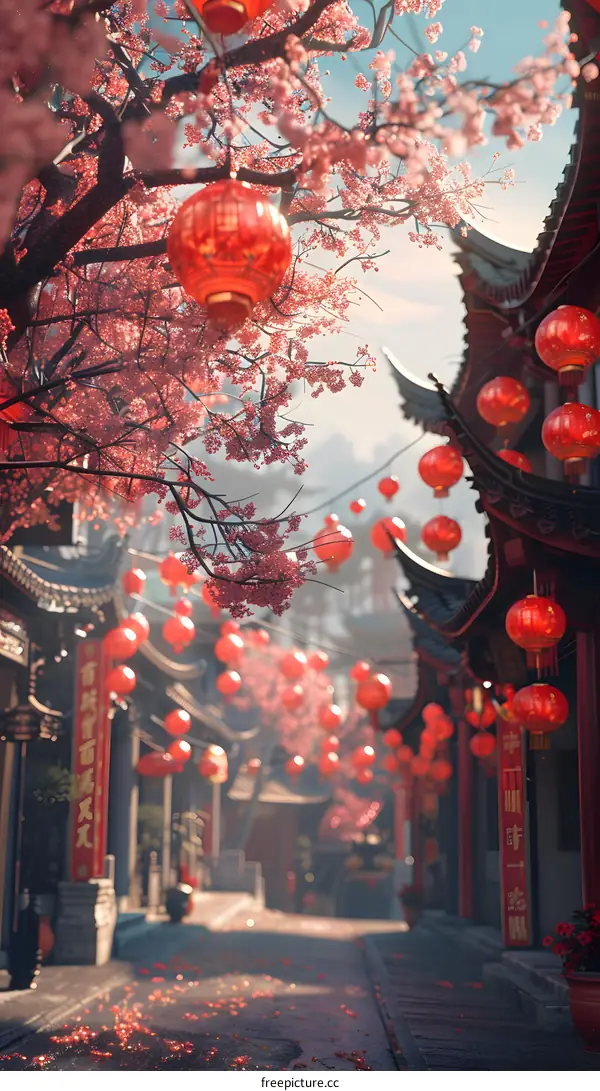 Street scene of ancient China