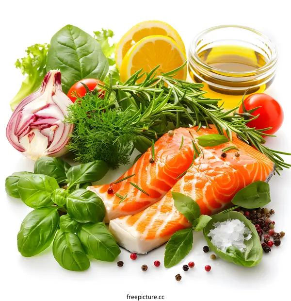 Fresh Salmon Fillets With Herbs And Spices