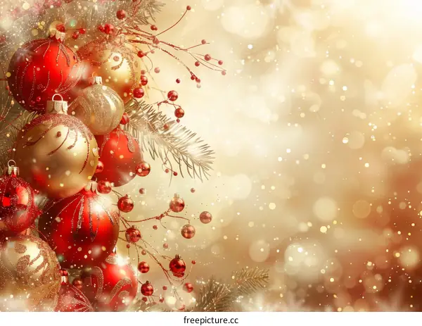 Christmas Ball Ornaments in Red and Gold