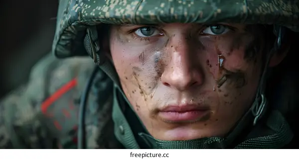 Portrait of a young soldier