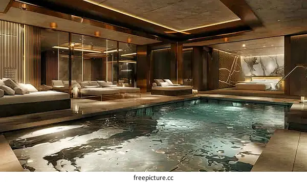 Luxury Indoor Pool and Spa Area Design