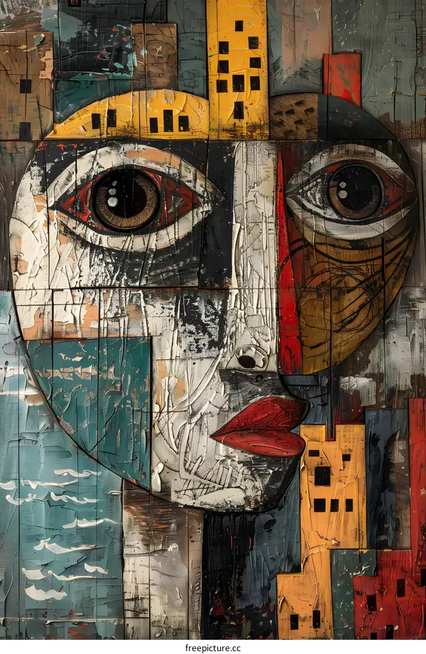 Abstract Face Cityscape