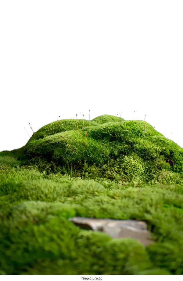[Transparent Background PNG]Close Up of Lush Green Moss Texture