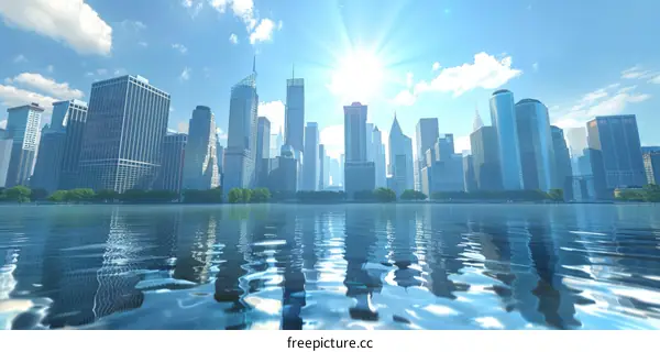 New York City Skyline on a Sunny Day