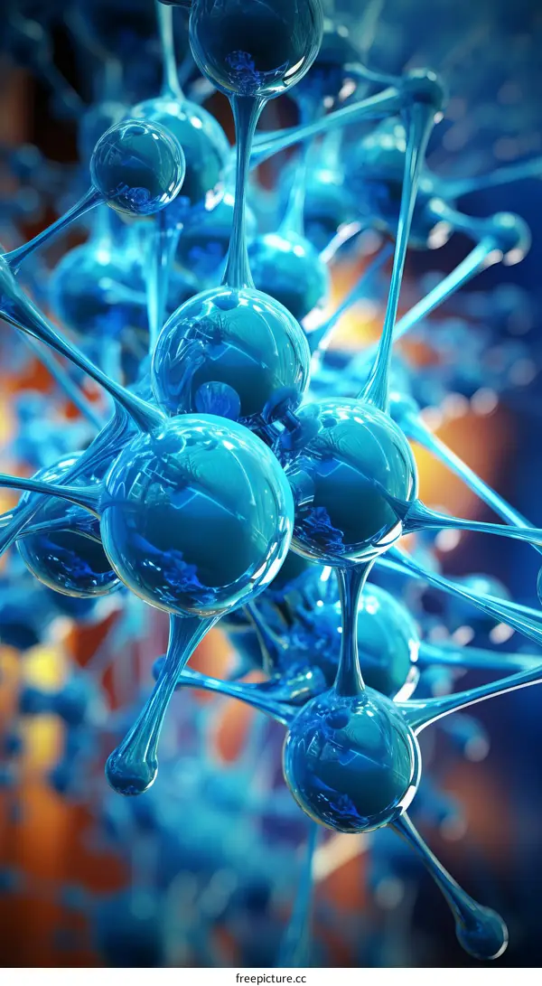 Abstract Network of Blue Spheres