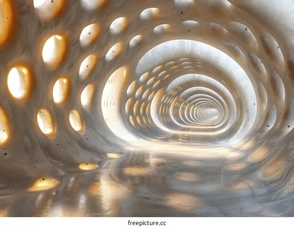 Futuristic Parametric Concrete Tunnel
