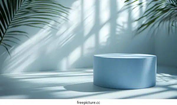 Light and Shadow Pastel Blue Display Podium