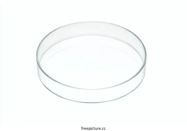 Clear Glass Petri Dish on White Background
