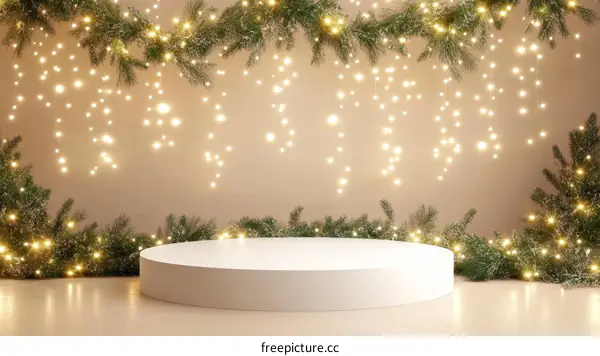 Christmas Display Podium with Sparkling Lights